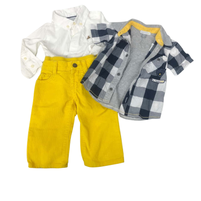 Baby Gap Set Kids  Size 6-12m Set Blue / Checked / Yellow 