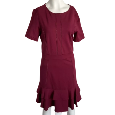 New Forever New Womens Burgandy Audrey LayeredTea Dress Size 10