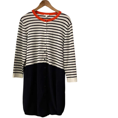 COS Womens  Size 12 -14 / L Long Sleeve Dress Black  / Striped / White 