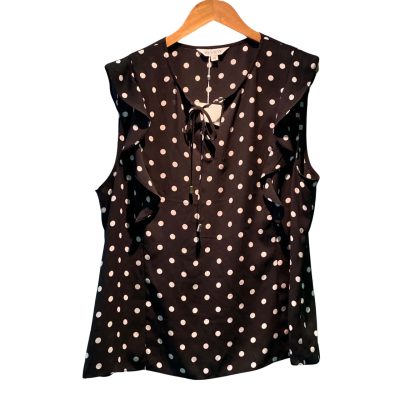 Review Womens  Size 18 Blouse Black  / Polka Dot / White 