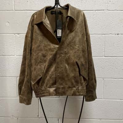 Lioness Womens  Size XXS Bomber Jacket Brown 
