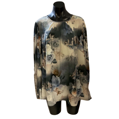 City Chic Womens  Size L Blouse Floral / Grey / Pattern 