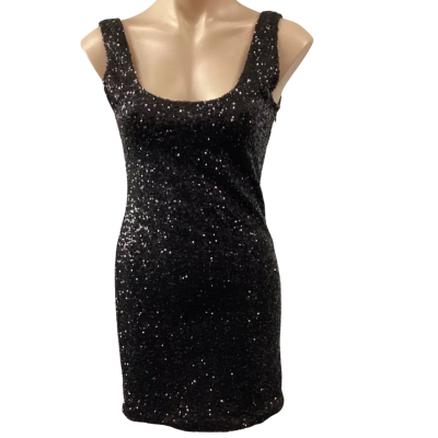Sass Womens Size 10 Black Sequin Mini Dress  