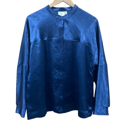ELK Midnight Blue Shimmer Long Sleeve Blouse Size 12