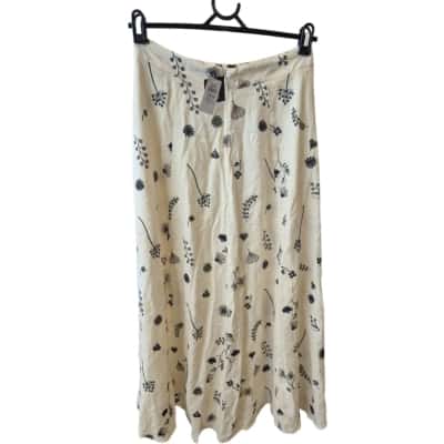 Dotti Womens  Size 10 Maxi Skirt Black  / Cream / Pattern 