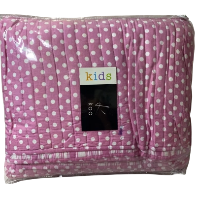 Koo Kids pink polka dot quilted blanket