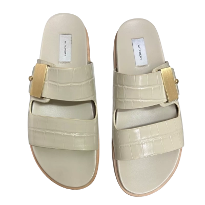 New With Tags WITCHERY  Women’s  Size 40 Stevie Slide Sandals Stone / Cream / Gold  RRP:$199.00