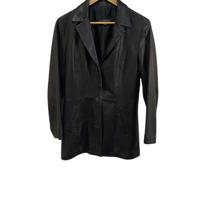 La Genesi Leather  Size 44 Biker Jacket Black  