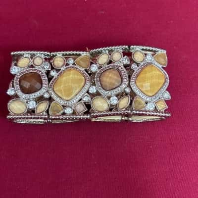  Women's Stretch Multi Stone Rhinestone Bracelet 