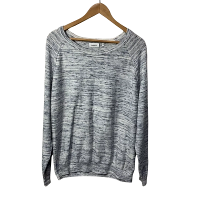 Marcs Mens Size XXL White / Grey / Navy Blue Pattern Crew Neck Jumper