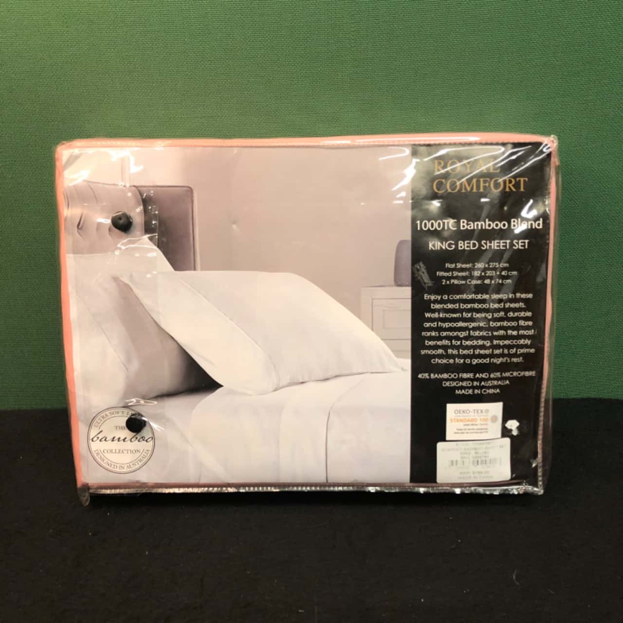 Royal Comfort 1000TC Bamboo Blend Blush Coloured King Bed Sheet Set(s)