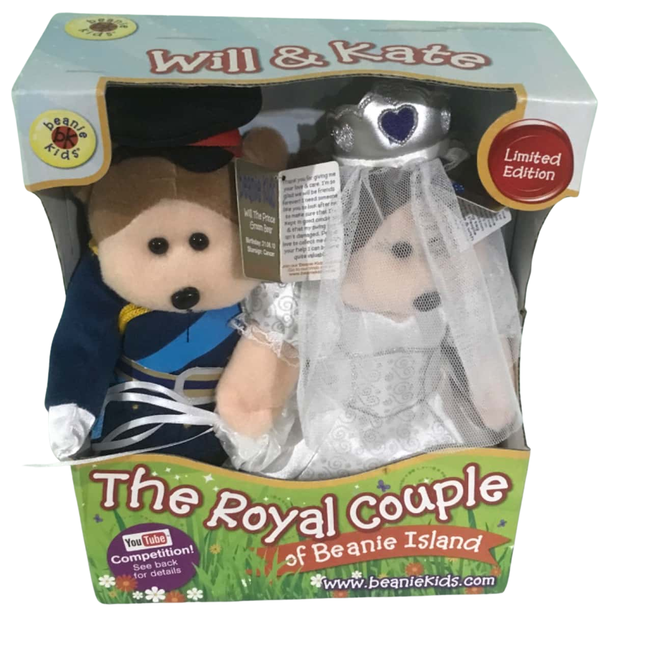 BNIB Beanie Kids The Royal Couple Will & Kate Plush Limited Edition