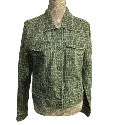 Tommy Bahama Womens  Size M 100% Linen Raw Edge Collared Jacket