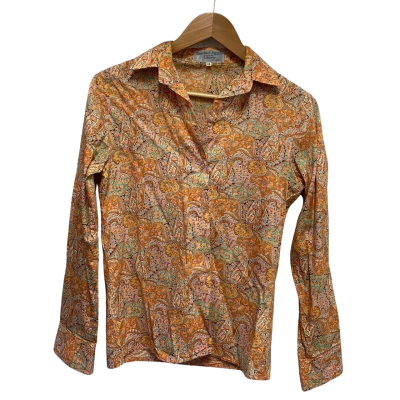 Fletcher Jones x Liberty  Size 12 Long Sleeve Shirt Floral / Orange 