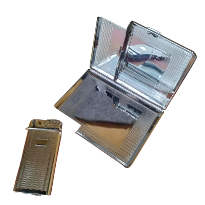 Vintage Kincraft Cigarette & Case Lighter. Made in England with how to use manual.