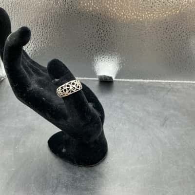  Womens Silver Filigree Ring