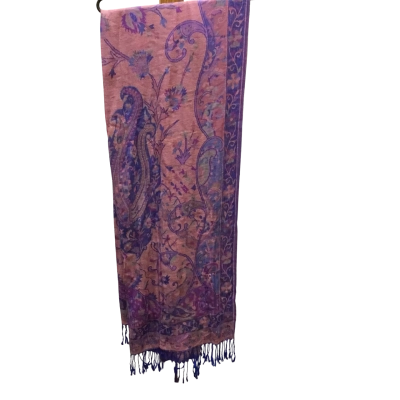 Pink Patterned Pashmina Cashmere Scarf