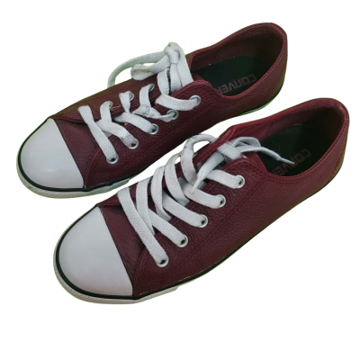 Converse All Stars Size: US 6 Pebbled Leather Red White Mix Burgundy 