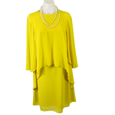 Capture Sheer Layered Dress - Saffron Size 8