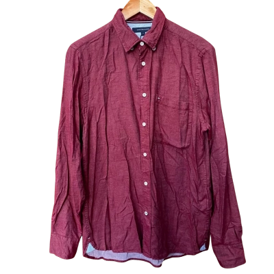 Tommy Hilfiger Maroon Long Sleeve Shirt Size S