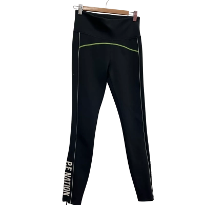 P.E Nation Womens Black White-lined Pants Size M 