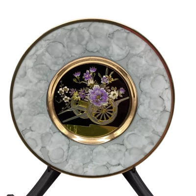 Vintage Chokin 15cm Decorative Plate c1980’s Made in Japan - Stand Not Included (BRICA Shelf)