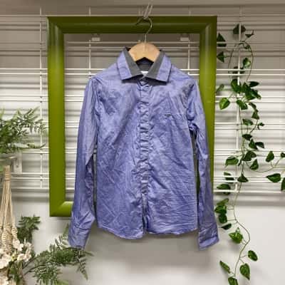  Armani Junior Boys 100% Cotton Shirt Blue Size 8A
