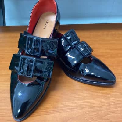 Ganni Womens  Size 40 Flats Black  Patent Leather