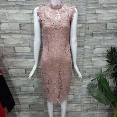 Paper Doll Womens  Size 12 Bodycon Dress / Bridesmaid Dress Nude 