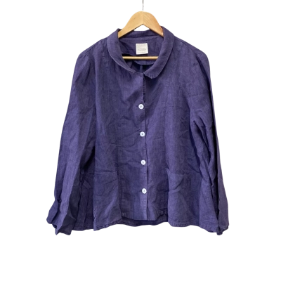 Manteau Noir Womens  Size M Linen Shirt Purple 