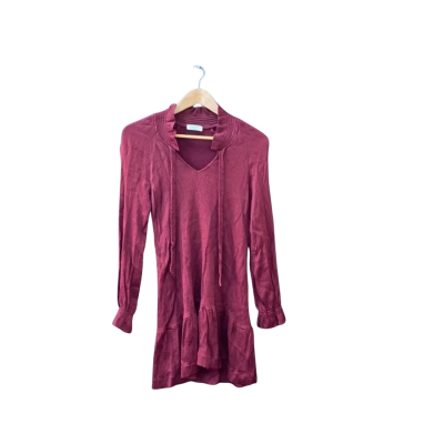 Sandro Size 34 Casual Dress Maroon 