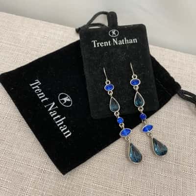 Trent Nathan Women's Earrings Blue RRP$60