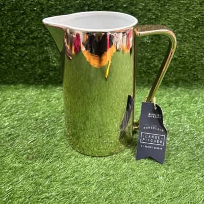 Robert Gordon Metallic Gold Porcelain Large Pitcher (New)