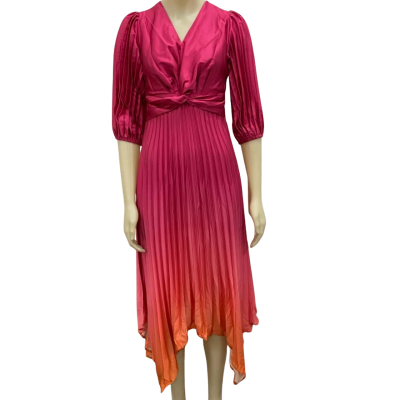 Lorraine Womens  Size 8 Midi Dress Pink  