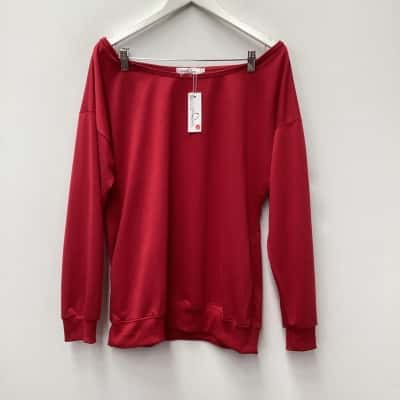  New - Womens  Size L Red long sleeve top 