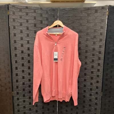 Gazman Mens  Size XXL Quarter Zip Jumper Pink  