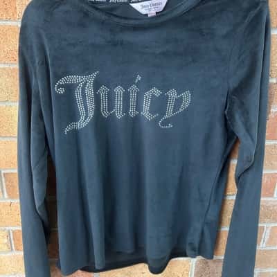Juicy Couture Womens  Size L Long Sleeve Top Black  