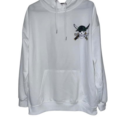  Unisex Size L Hoodie White with Decals-One Piece