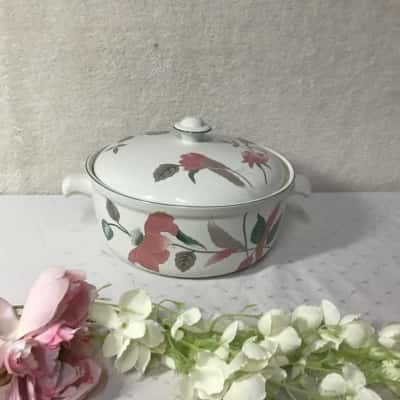 Mikasa Ultra Ceram Bake & Serve "Silk Flowers" Ceramic Round Lidded Casserole Dish