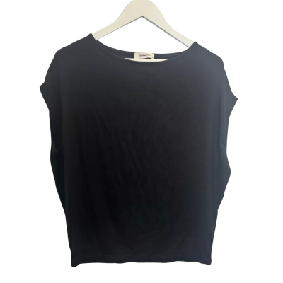 Dharma Bums Womens  Size M Short Sleeve Top Black  