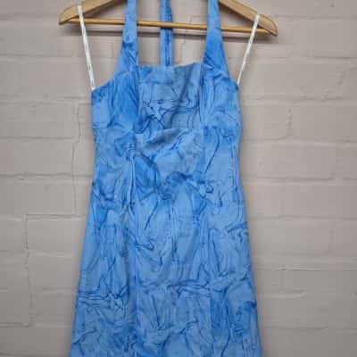 BNWT Kookai Blue Water Marble Mini Dress