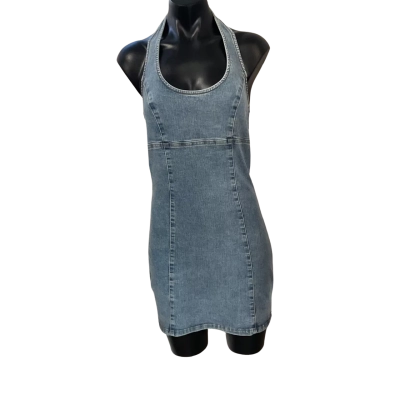  Stndrd Denim   Size 8 Denim Dress / Halter Neck Dress Blue 