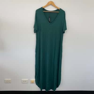 Husk Ary Green Short Sleeve Free Size Casual Midi Dress Size XXL 