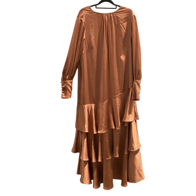  Modelle Womens  Size 12 Elegant Formal Maxi Dress Brown Satin
