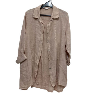  Imagine Fashion Made In Italy Womens  Size M Long Sleeve Shirt Beige 