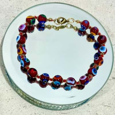 Boho Gemstone Beaded Multi-coloured Bracelet 