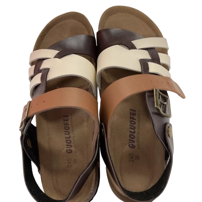  Gvoluoffi   Size 39 Sandals Brown / Cream / White 