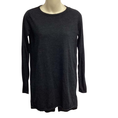 COS Womens  Size S Crew Neck Jumper Merino Wool front and silk panel at back 