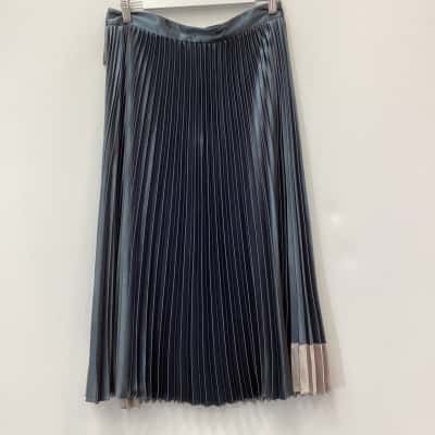 Ted Baker Womens  Size 3 Pleated Skirt Blue / Grey / Silver 
