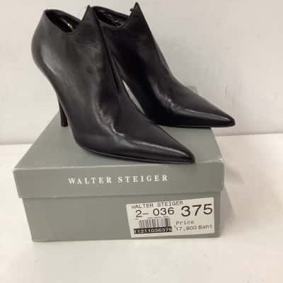 NEW - Walter Steiger ankle boots stilleto heel  Womens  Size 37.5  Black  